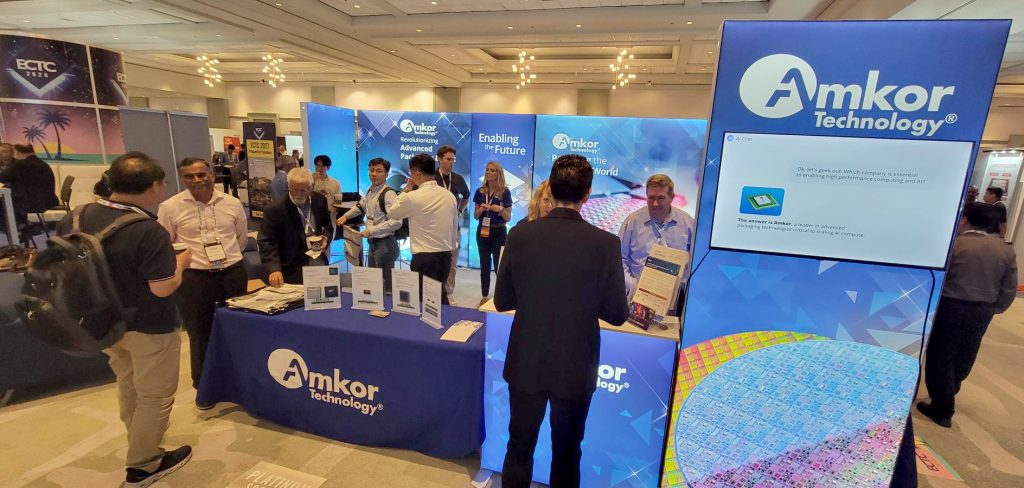 Amkor ECTC 2026 booth showcasing advanced packaging technologies and semiconductor solutions